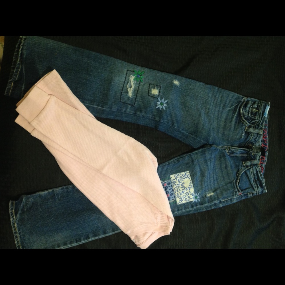 Girls gap jeans and thermal shirt